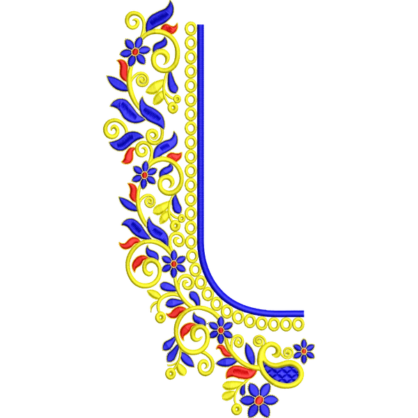 Blouse Design No :MSM - 678 - Border With Butta, U Shape