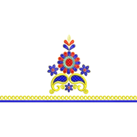 Blouse Design No :MSM - 678 - Border With Butta, U Shape