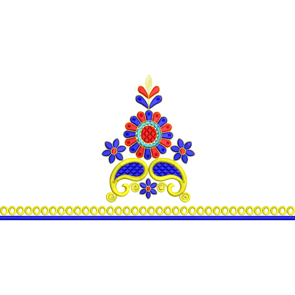 Blouse Design No :MSM - 678 - Border With Butta, U Shape