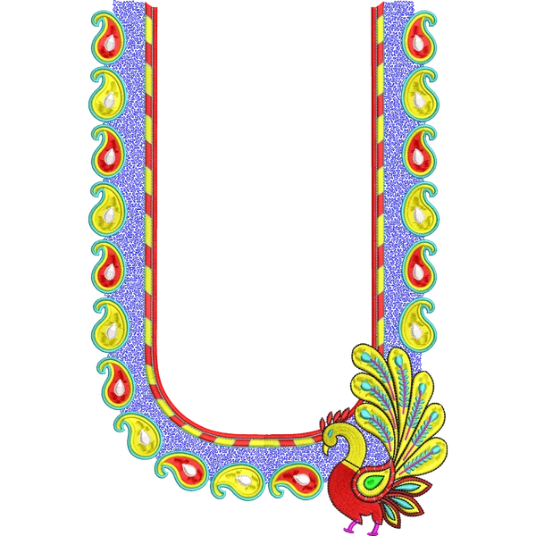 Blouse Design No :MSM - 682 - Simple Border, U Shape