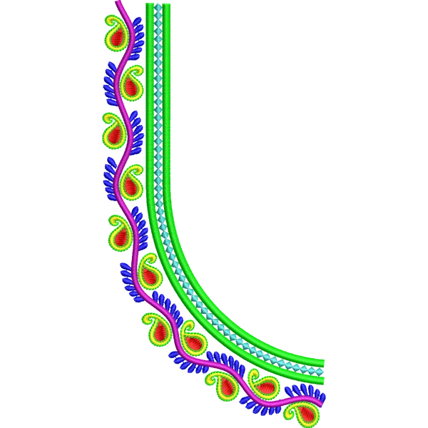 Blouse Design No :MSM - 683 - Simple Border, U Shape