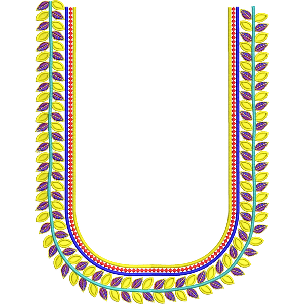 Blouse Design No :MSM - 686 - Simple Border, U Shape