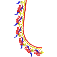 Blouse Design No :MSM - 693 - Border With Butta, U Shape
