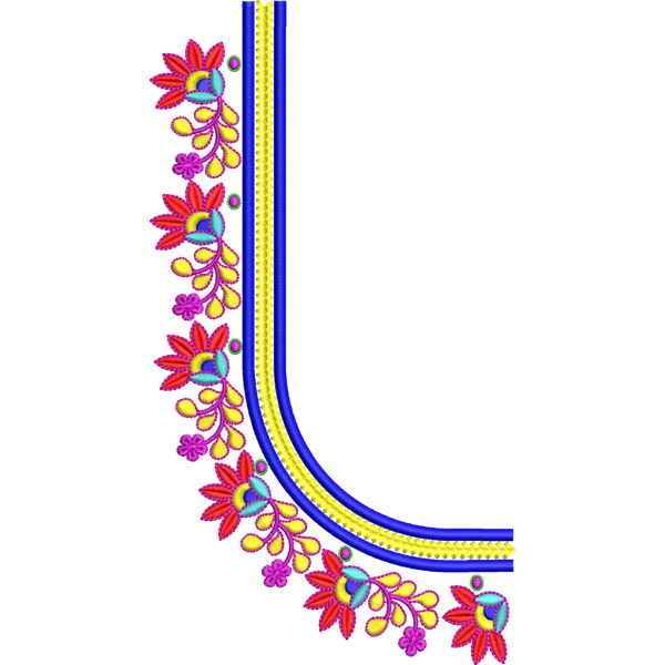 Blouse Design No :MSM - 698 - Simple Border, U Shape