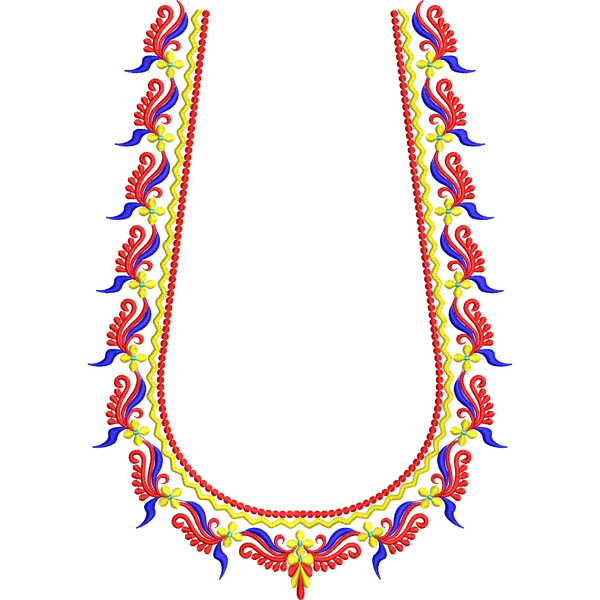 Blouse Design No :MSM - 700 - Border With Butta, U Shape