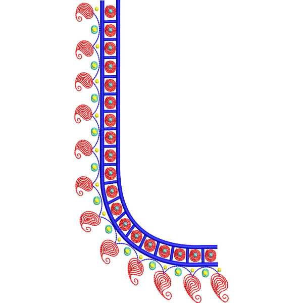 Blouse Design No :MSM - 702 - Simple Border, U Shape