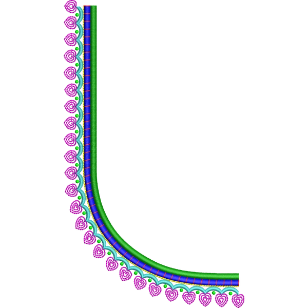 Blouse Design No :MSM - 705 - Simple Border, U Shape