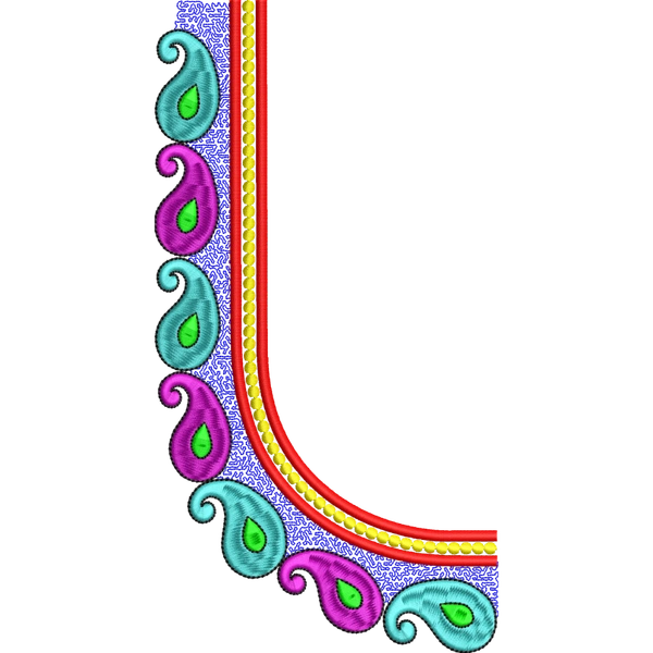 Blouse Design No :MSM - 710 - Simple Border, U Shape