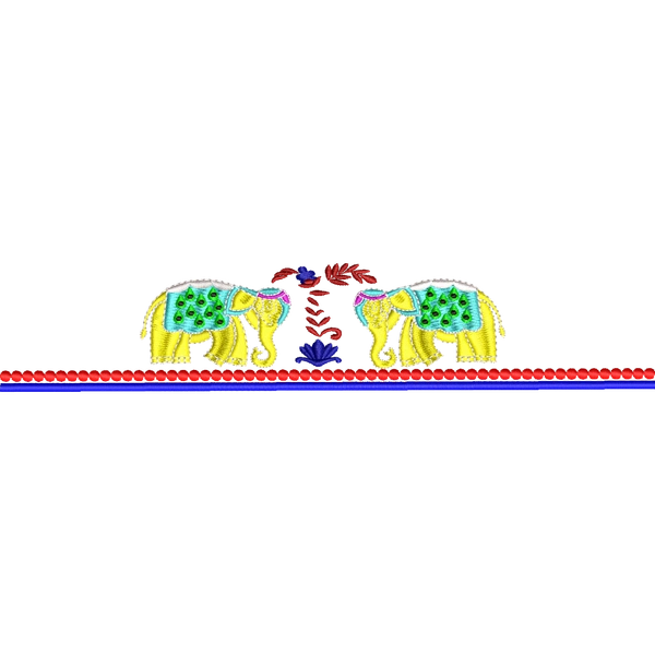 Blouse Design No :MSM - 717 - Border With Butta, U Shape