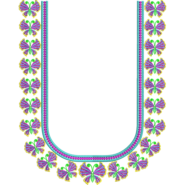 Blouse Design No :MSM - 730 - Simple Border, U Shape