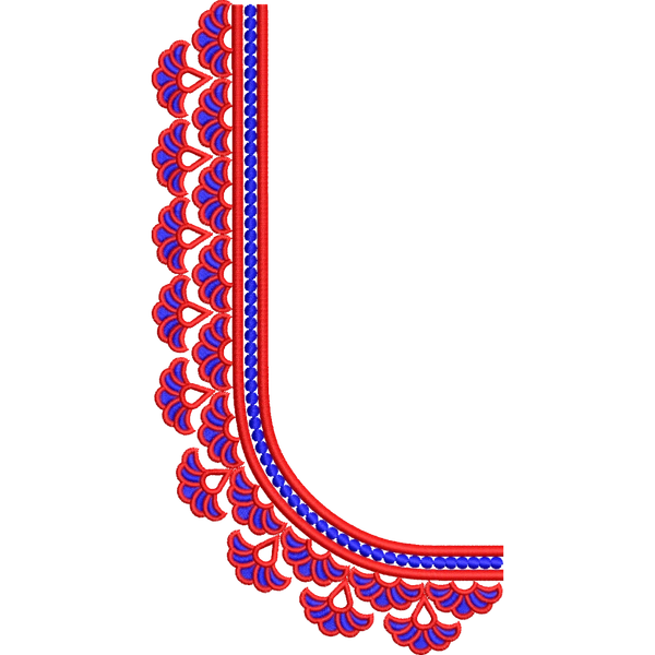 Blouse Design No :MSM - 741 - Simple Border, U Shape