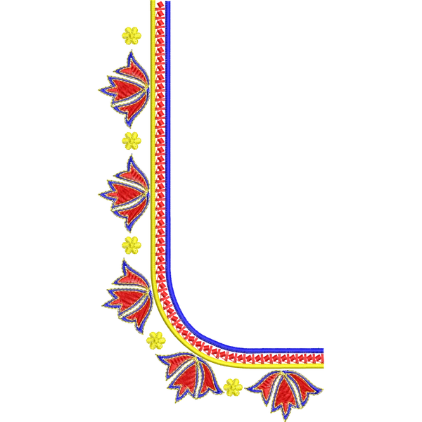 Blouse Design No :MSM - 746 - Simple Border, U Shape