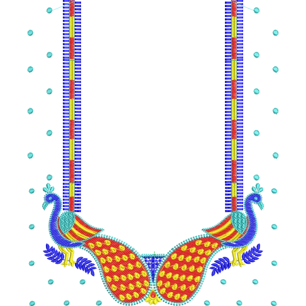 Blouse Design No :MSM - 749 - Border With Butta, U Shape