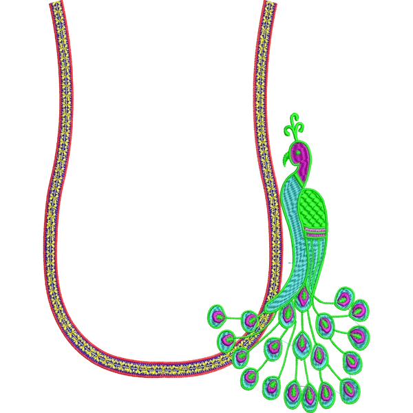 Blouse Design No :MSM - 752 - Simple Border, U Shape