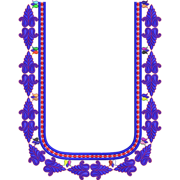 Blouse Design No :MSM - 772 - Simple Border, U Shape