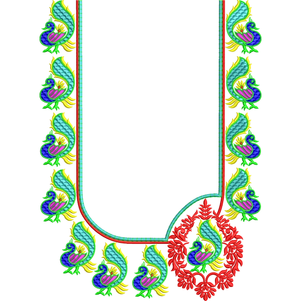 Blouse Design No :MSM - 786 - Simple Border, U Shape