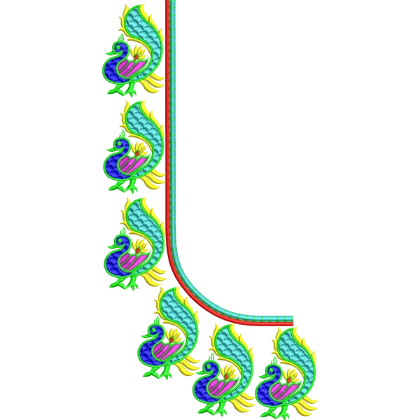 Blouse Design No :MSM - 786 - Simple Border, U Shape