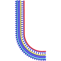 Blouse Design No :MSM - 787 - Border With Butta, Pot Neck