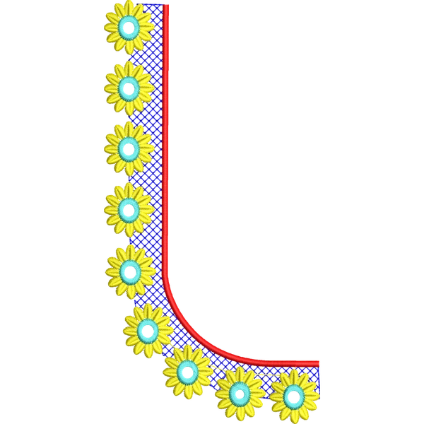 Blouse Design No :MSM - 789 - Mirror Work, Simple Border, U Shape