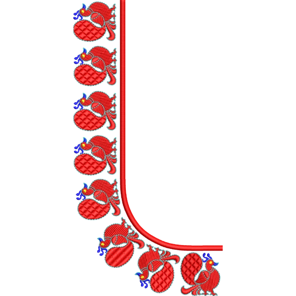 Blouse Design No :MSM - 792 - Simple Border, U Shape