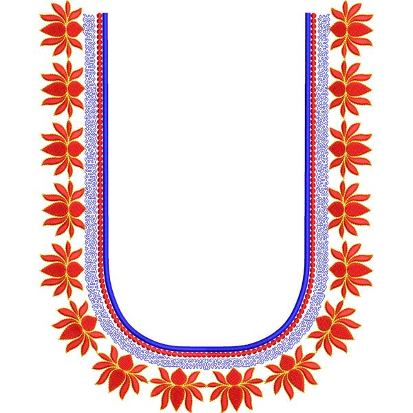 Blouse Design No :MSM - 795 - Simple Border, U Shape