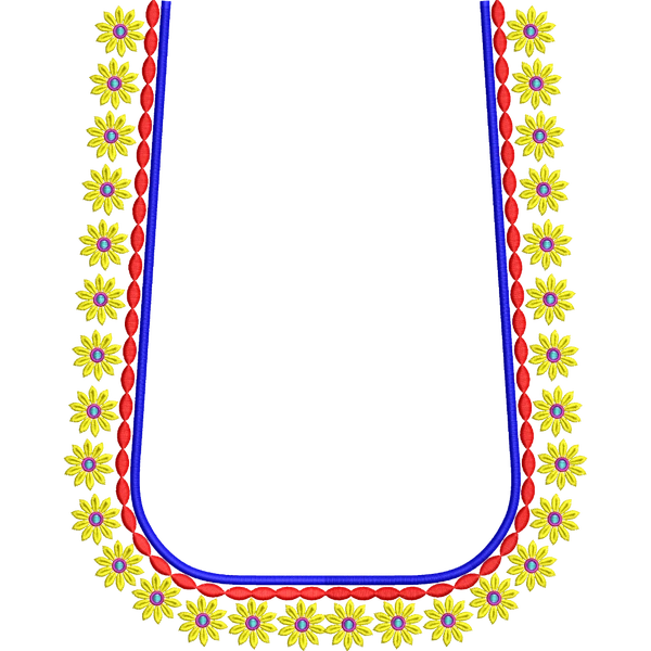 Blouse Design No :MSM - 798 - Simple Border, U Shape