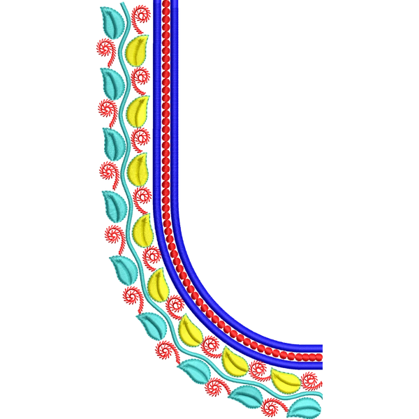 Blouse Design No :MSM - 810 - Simple Border, U Shape