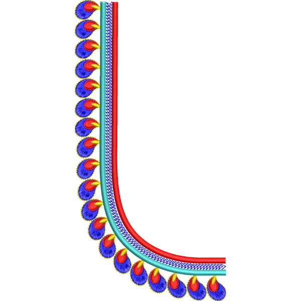 Blouse Design No :MSM - 831 - Simple Border, U Shape