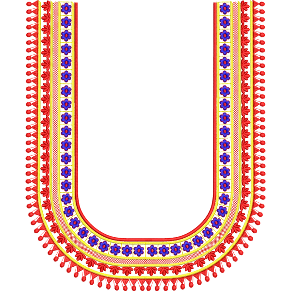 Blouse Design No :MSM - 833 - Simple Border, U Shape