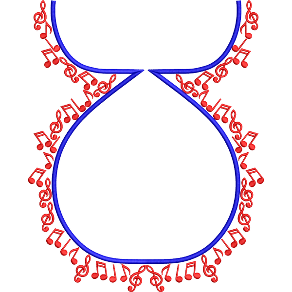 Blouse Design No :MSM - 853 - Simple Border, Pot Neck