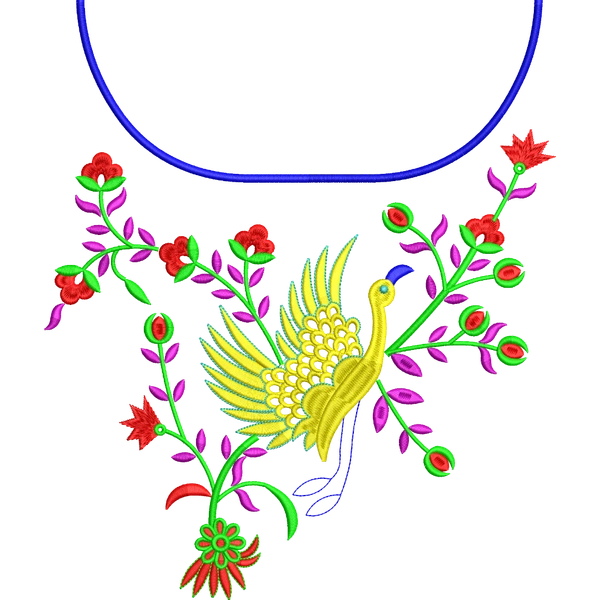 Blouse Design No :MSM - 855 - Simple Border, Boat Neck