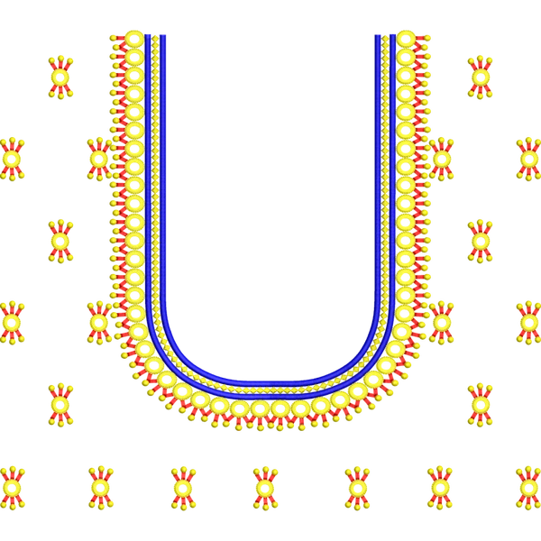 Blouse Design No :MSM - 866 - Simple Border, U Shape