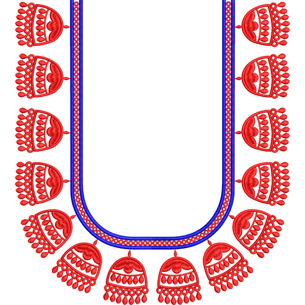 Blouse Design No :MSM - 879 - Simple Border, U Shape