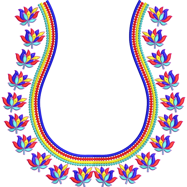 Blouse Design No :MSM - 883 - Simple Border, U Shape