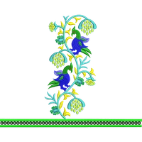 Blouse Design No :MSM - 889 - Border With Butta, U Shape