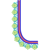 Blouse Design No :MSM - 889 - Border With Butta, U Shape