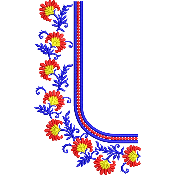 Blouse Design No :MSM - 894 - Simple Border, Pot Neck