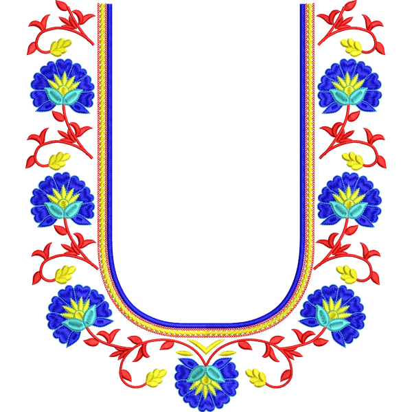 Blouse Design No :MSM - 896 - Simple Border, U Shape