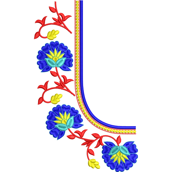 Blouse Design No :MSM - 896 - Simple Border, U Shape