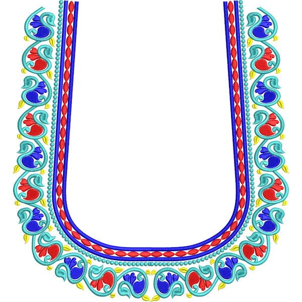 Blouse Design No :MSM - 902 - Simple Border, U Shape