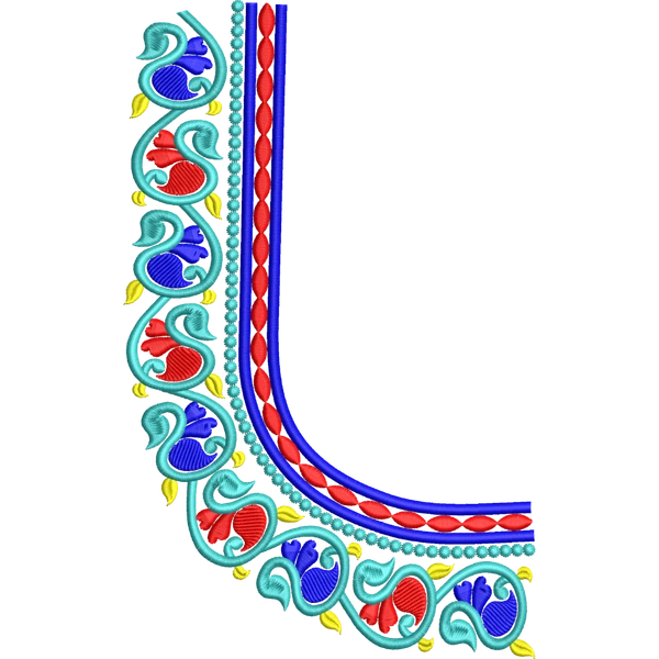 Blouse Design No :MSM - 902 - Simple Border, U Shape