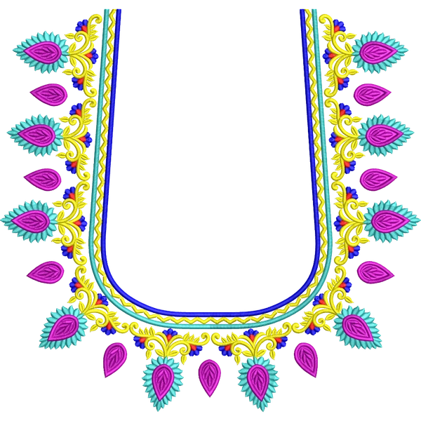 Blouse Design No :MSM - 903 - U Shape, Simple Border