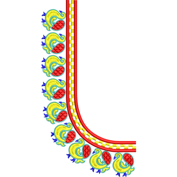 Blouse Design No :MSM - 907 - Simple Border, U Shape