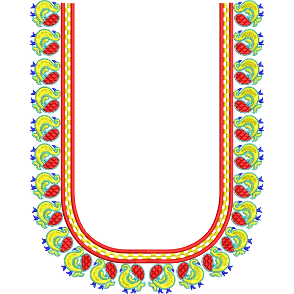 Blouse Design No :MSM - 907 - Simple Border, U Shape