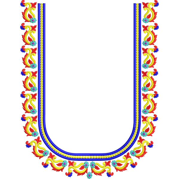 Blouse Design No :MSM - 910 - Simple Border, U Shape