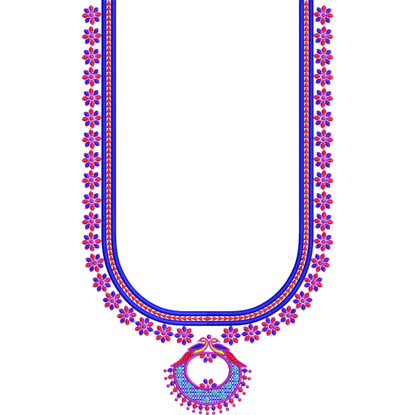 Blouse Design No :MSM - 914 - Border With Butta, U Shape