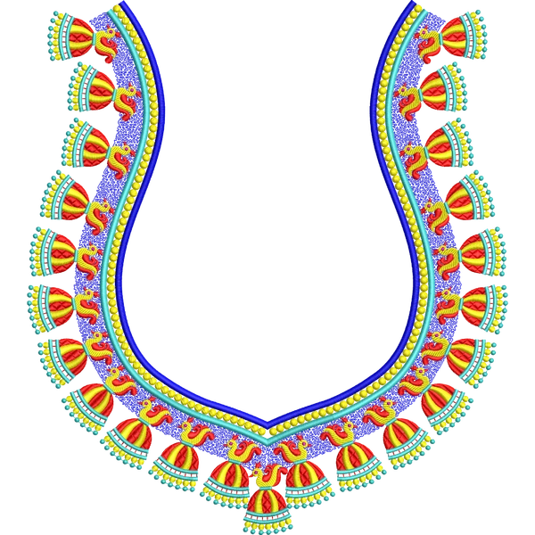 Blouse Design No :MSM - 919 - Simple Border, U Shape