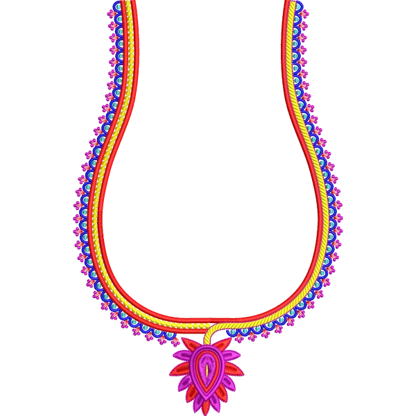 Blouse Design No :MSM - 924 - Border With Butta, U Shape