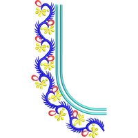 Blouse Design No :MSM - 927 - Border With Butta, U Shape