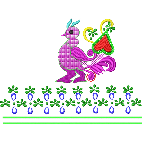 Blouse Design No :MSM - 927 - Border With Butta, U Shape